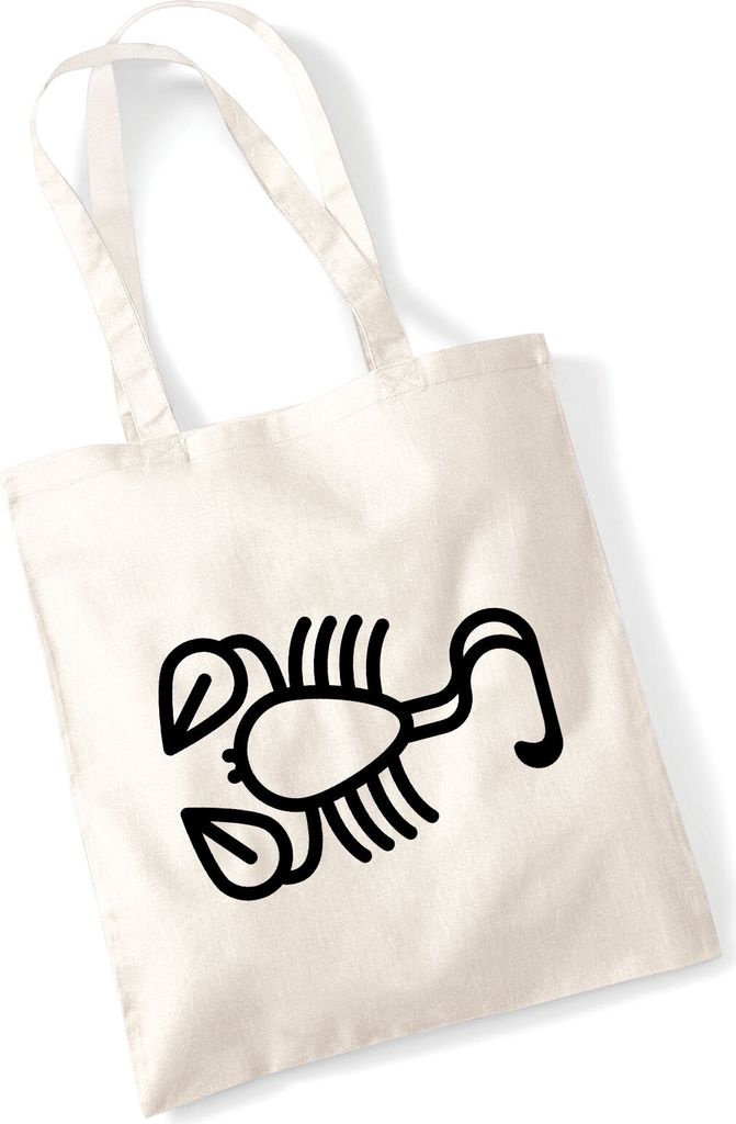 Huuraa Jutebeutel Skorpion Sternzeichen Symbol 10 Liter Natural Baumwolle Tasche Geschenkidee