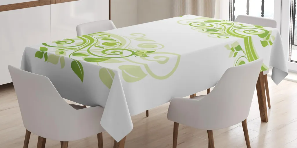 Tovaglia Verde Botanico ABAKUHAUS 140x200 cm - Arredo Tavola Elegante