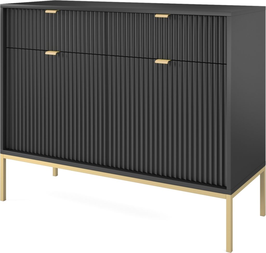 NOVA Kommode 2 Türen, 2 Schubladen, geriffelte Fronten, Produktbild 