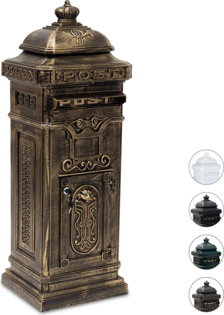relaxdays Standbriefkasten Antik