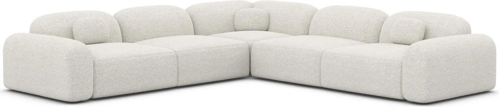 Bouclé Ecksofa Nuvia Weiß