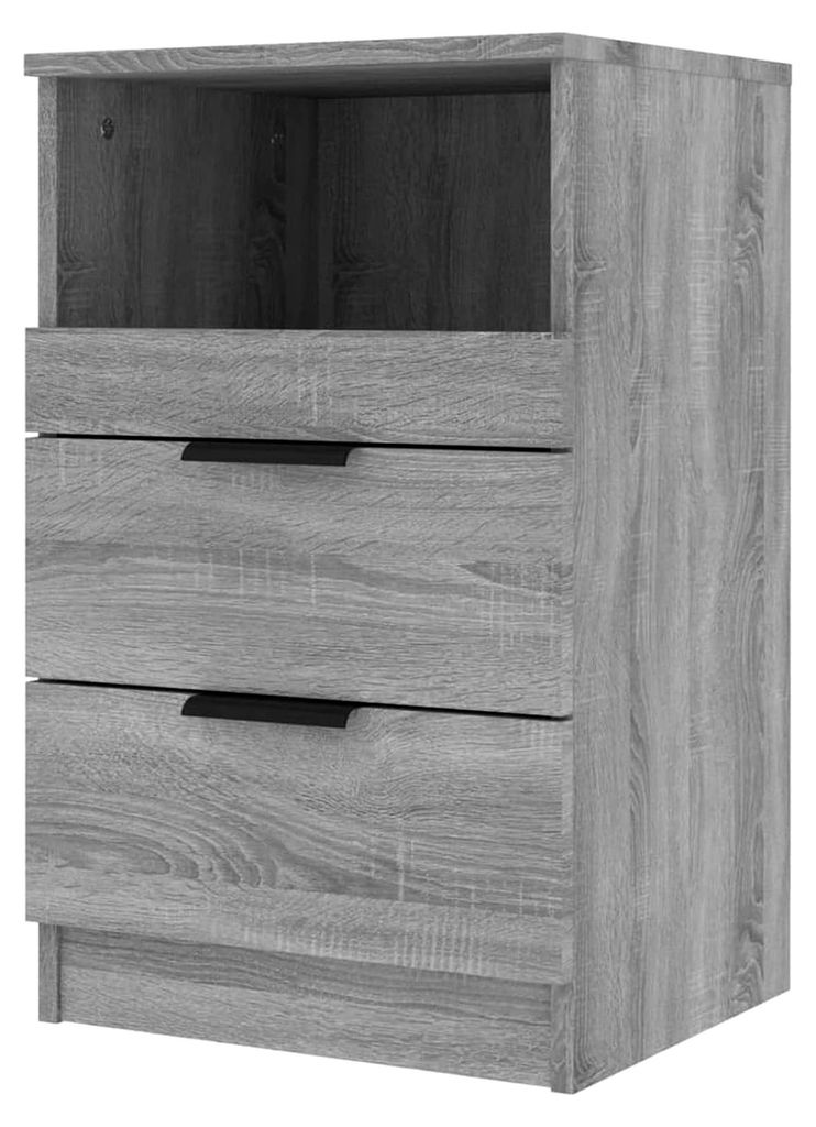 Nachttische 2 Stück Nachtschrank, Nachtkästchen, Nachttisch, Nachtkommode, Nachtkonsole, Nachttischschrank, Grau Sonoma Holzwerkstoff