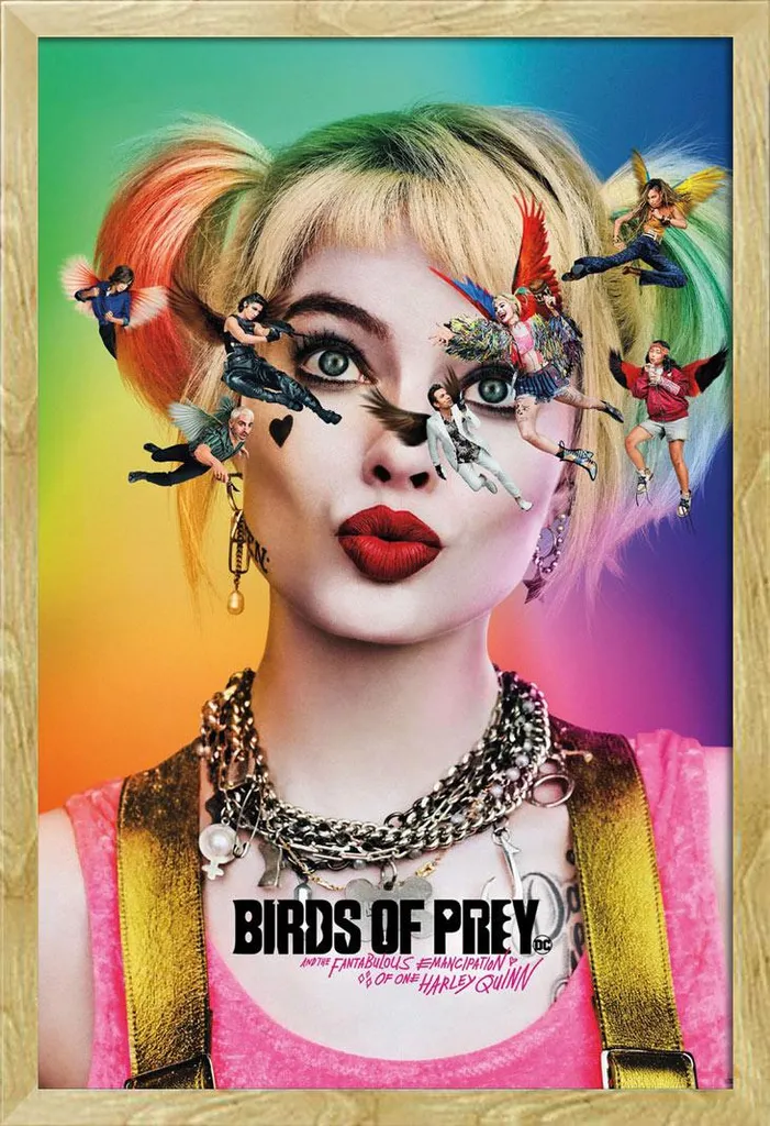 Poster 61x91,5 Birds of Prey con Cornice Shinsuke Maxi MDF Faggio