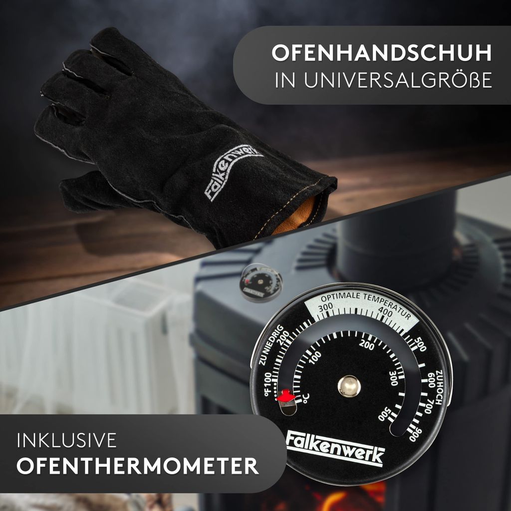 FALKENWERK Ofenventilator Leiser Kaminventilator 4 Blättern Produktbild 6
