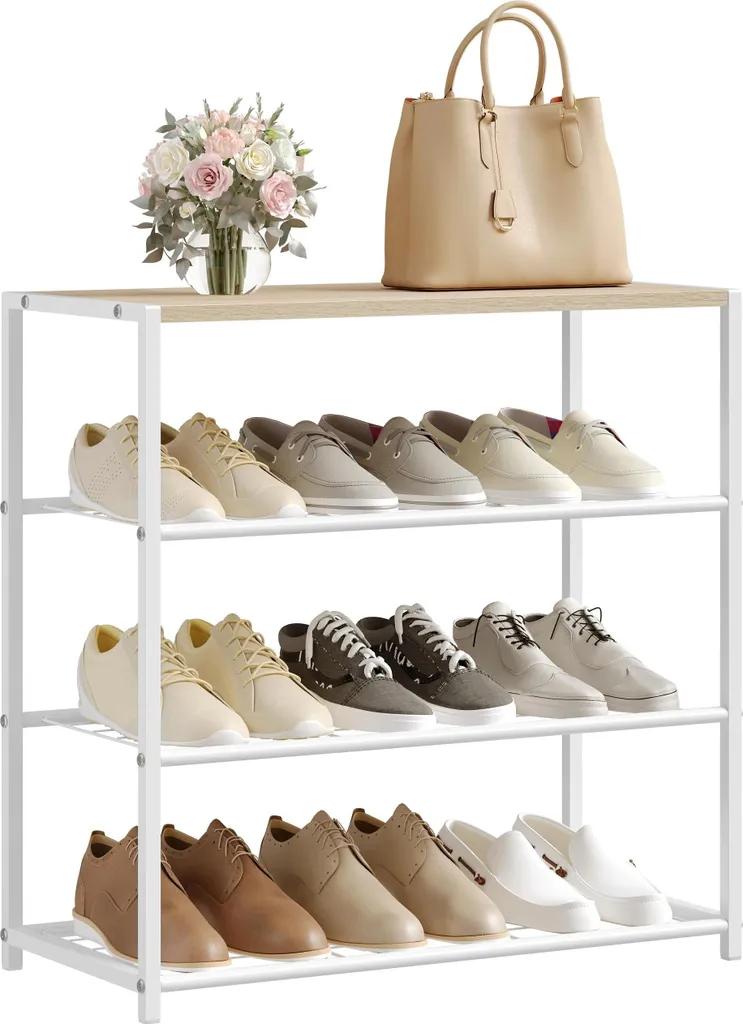 Organisateur de chaussures rouge pour entrée et salon structure métal 63 cm