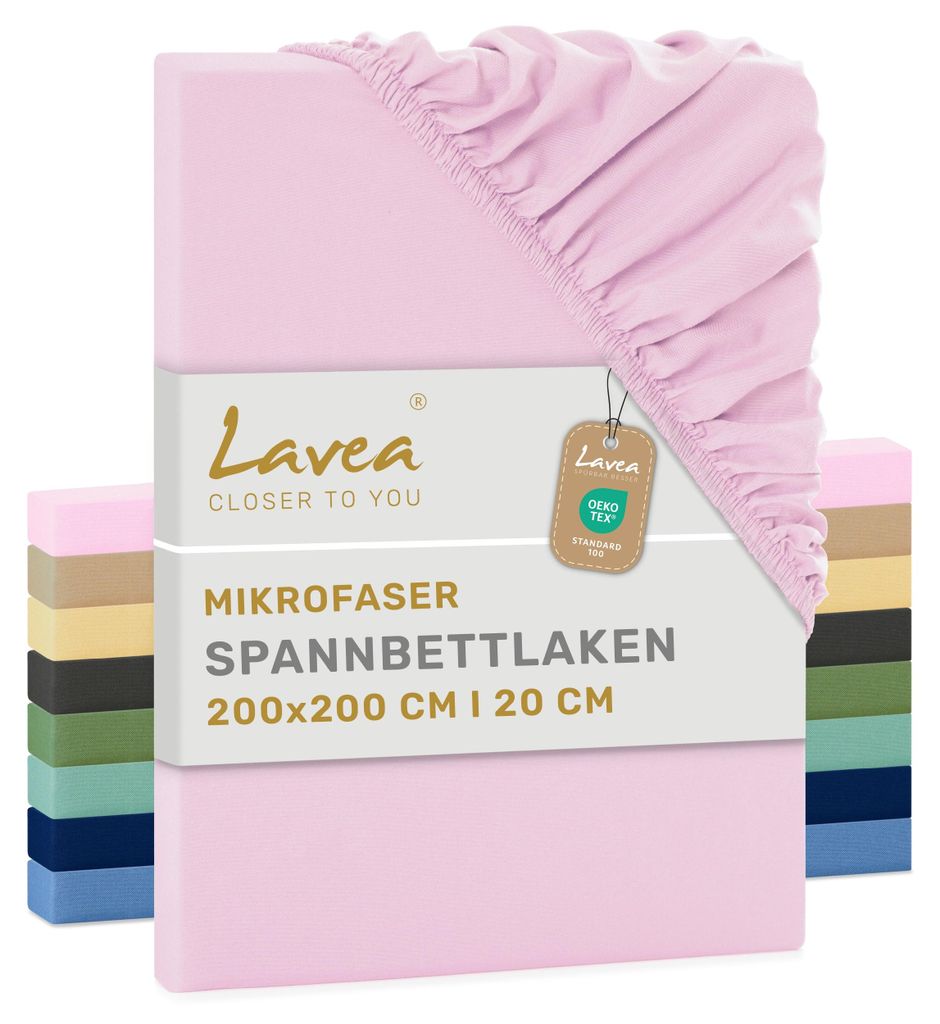 Lavea® Spannbettlaken 200x200 cm aus Mikrofaser, Bettlaken Produktbild 