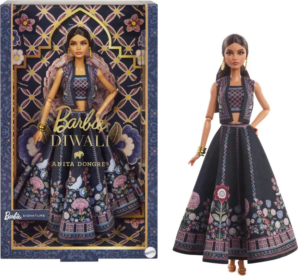 Barbie Diwali 2024 Poupée Articulée avec Tenue Lehenga Anita Dongre
