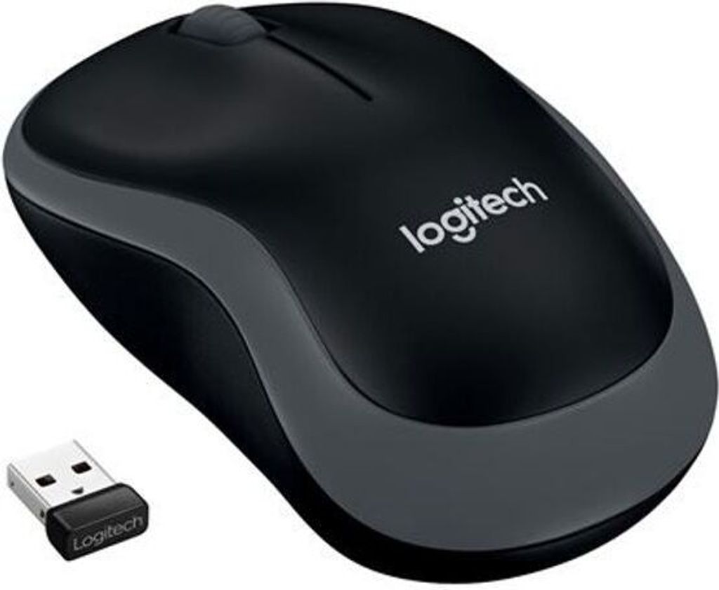 Maus, Kabellos, Logitech M185, Grau, Beidhändig
