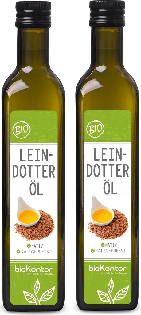 Leindotteröl 2x 500 ml (1000 ml) I nativ und kaltgepresst I 100% natürlich I Rohkostqualität von bioKontor