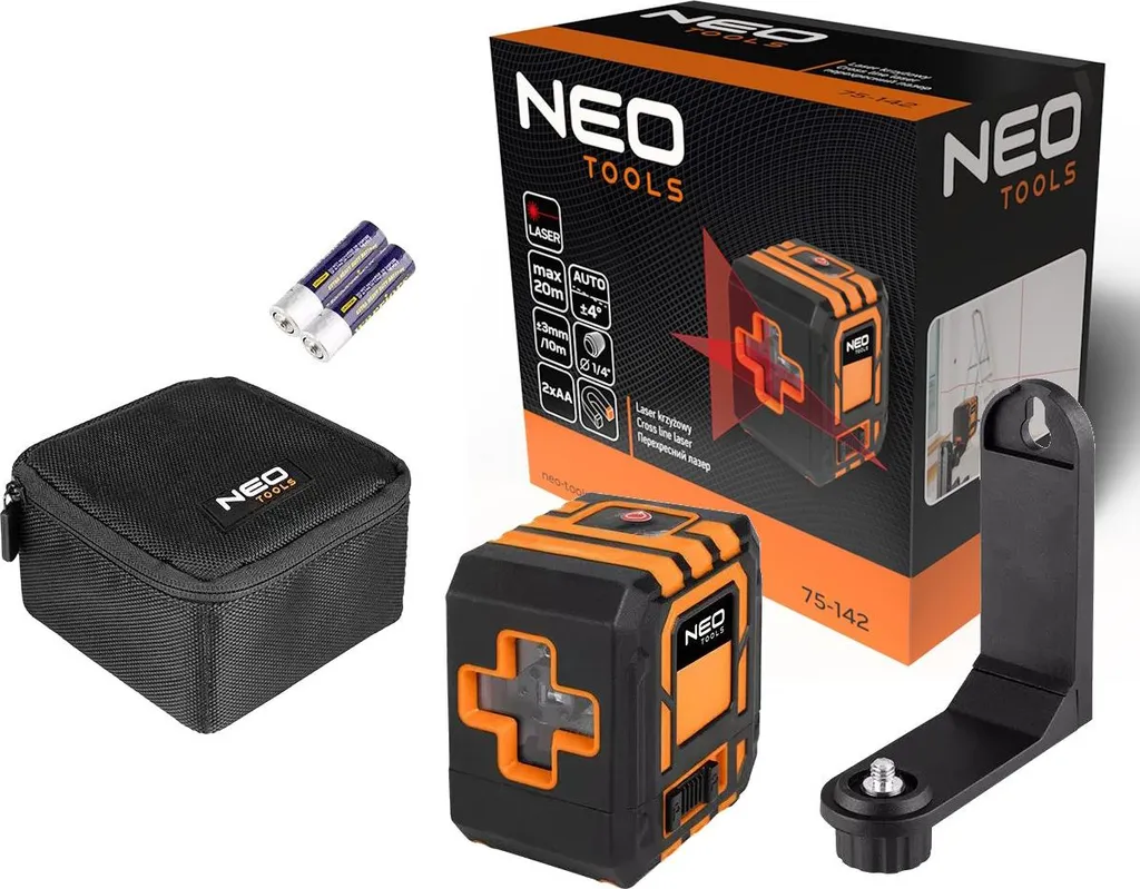 Laser croisé NEO 20m haute visibilité avec support aimanté et étui noir
