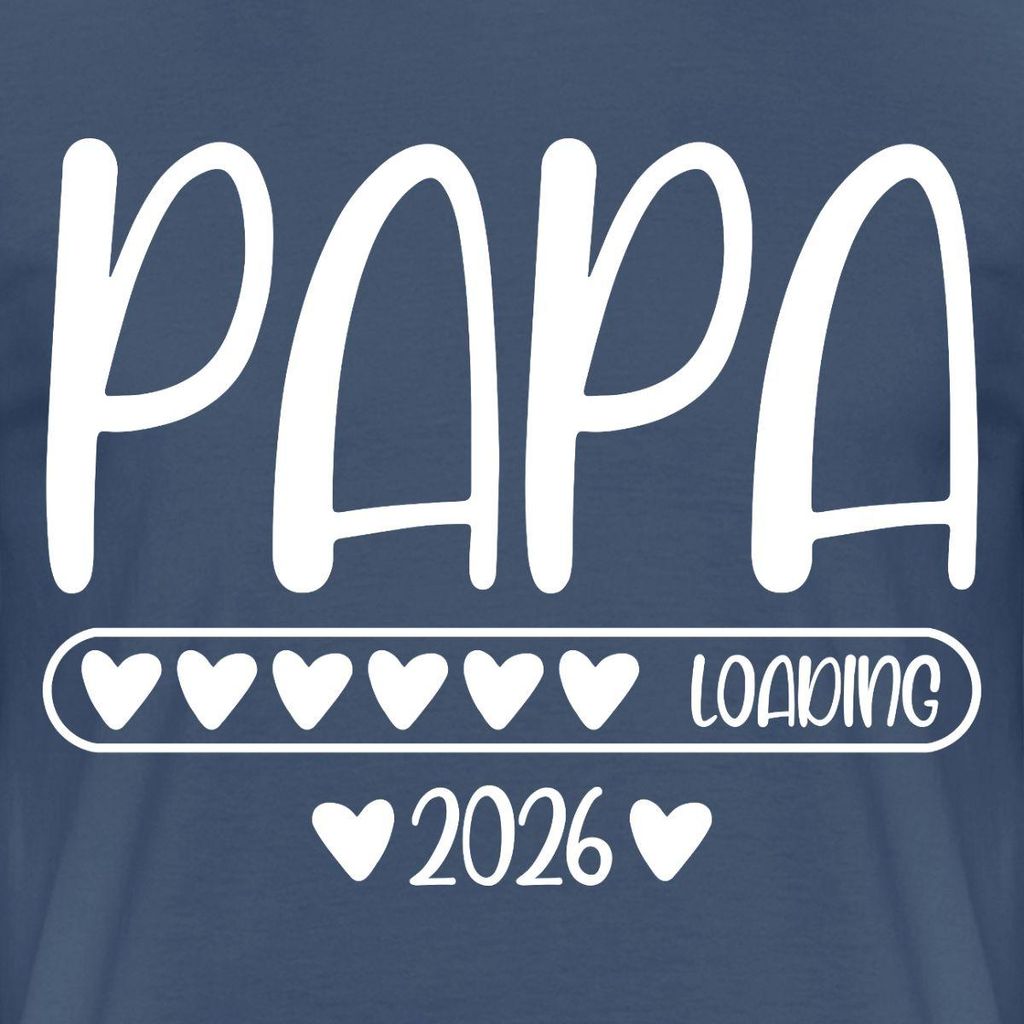 Spreadshirt Papa 2026 loading Männer T-Shirt, L, Dunkles Denimblau