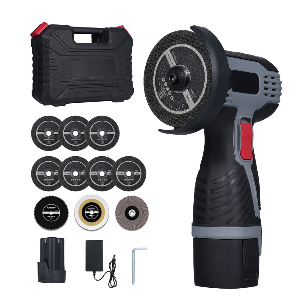 Buerstenloser Winkelschleifer, 17000 U/min, kabelloser Winkelschleifer, elektrisches Schleifwerkzeug, Mini-Winkelschleifer mit 16,8 V, 1500 mAh Akk...