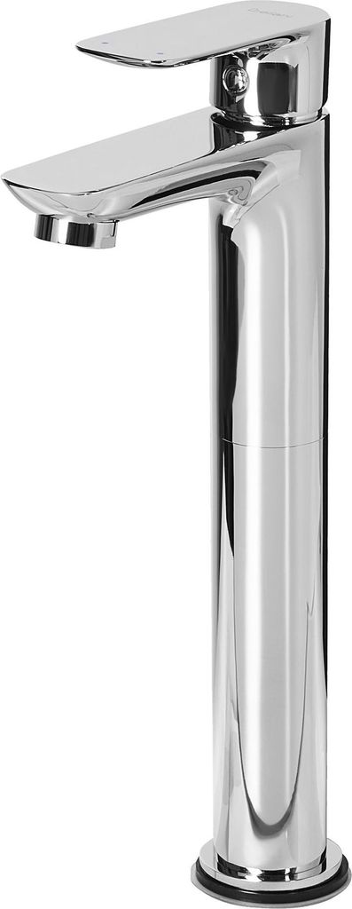 BELIANI Hohe Waschtischarmatur Silber aus Messing Verchromt Einhebelmischer Mischbatterie Waschbeckenarmatur Wasserhahn Badezimmer Modernes Design