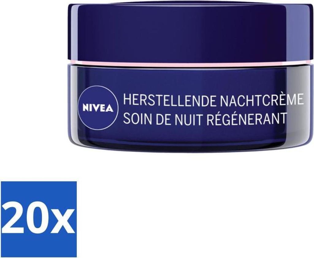 NIVEA - Nachtcreme - Essentials +24H Nourishing - Für empfindliche & trockene Haut - Mit Sheabutter & Mandelöl - 50 ml - Vorteilspack - 20 Stücke