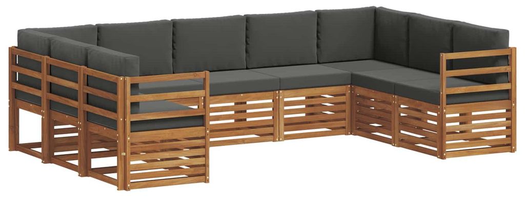 vidaXL Ecksofa Set 9 pcs Natur und Anthrazit Massivholz Akazie