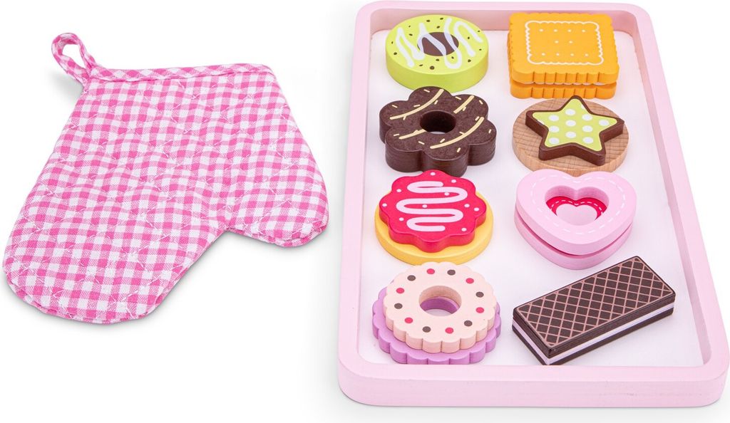 Woet Dienblad met 8 koekjes en ovenwant