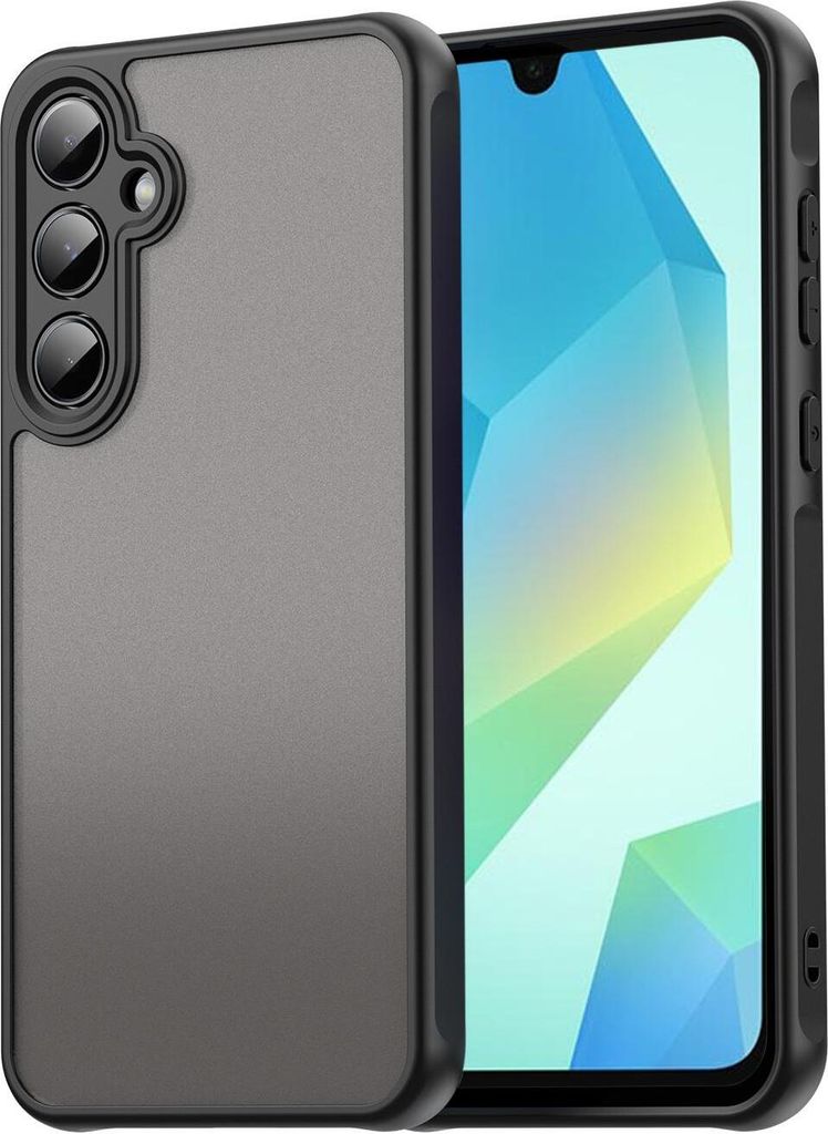 Hülle für Samsung Galaxy A16 - Phonesta AirFrost Semi-Transparent Back Cover - Mattschwarz
