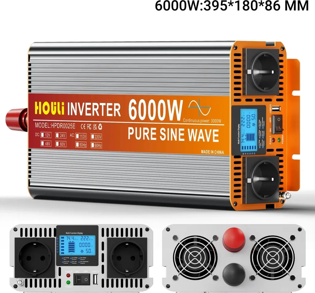 Onduleur Pur Sinus 6000W 12V vers 220V haute performance série PS-6000