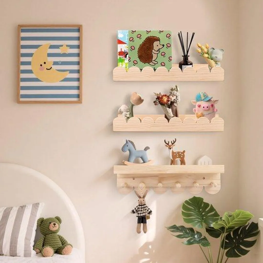 Bibliothèque murale enfant en bois : gagnez de la place au sol - 3 niveaux