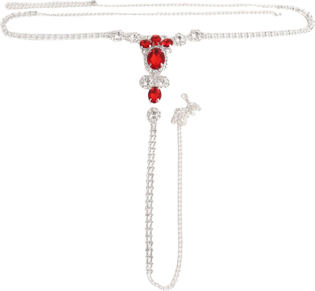 Körperkette y glänzender künstlicher Edelstein, verstellbar, funkelnd, dekorativ, Geschenk, komplett mit Strasssteinen, Tanga, Höschenkette, Sc...