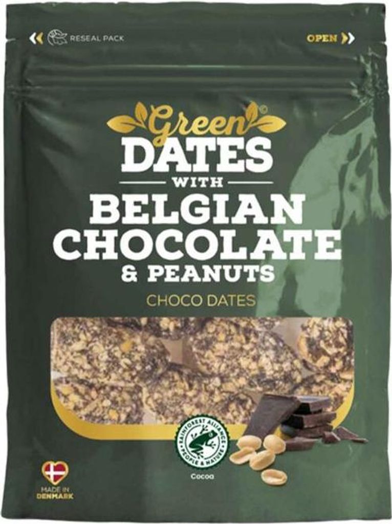 Green Dates Belgian Chocolate & Peanuts 120g Produktbild 