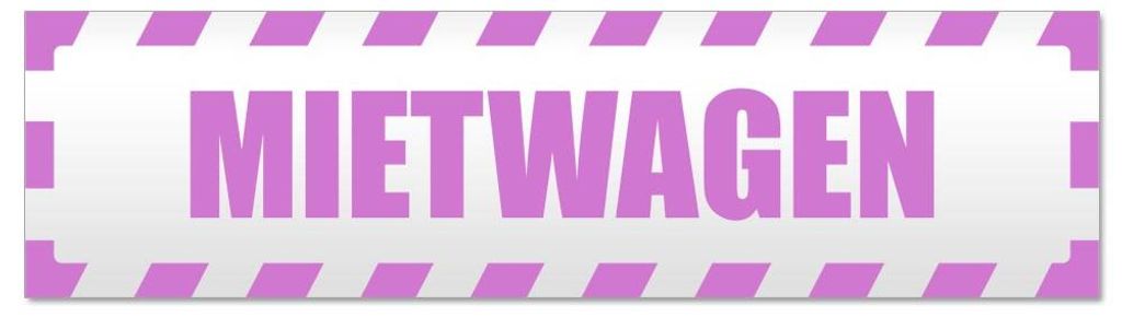 Kiwistar - Autoaufkleber - Flieder - 20 x 5,3 cm - Mietwagen gestreift - Hinweis Aufkleber Sticker für Auto, Kfz, Fahrrad, PKW, LKW