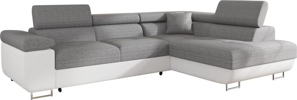 MIRJAN24 Ecksofa Torezio, Stilvoll Eckcouch mit Bettkasten und Schlaffunktion, Moderne Schlafsofa (Soft 017 + Lux 05 Seite: Rechts)