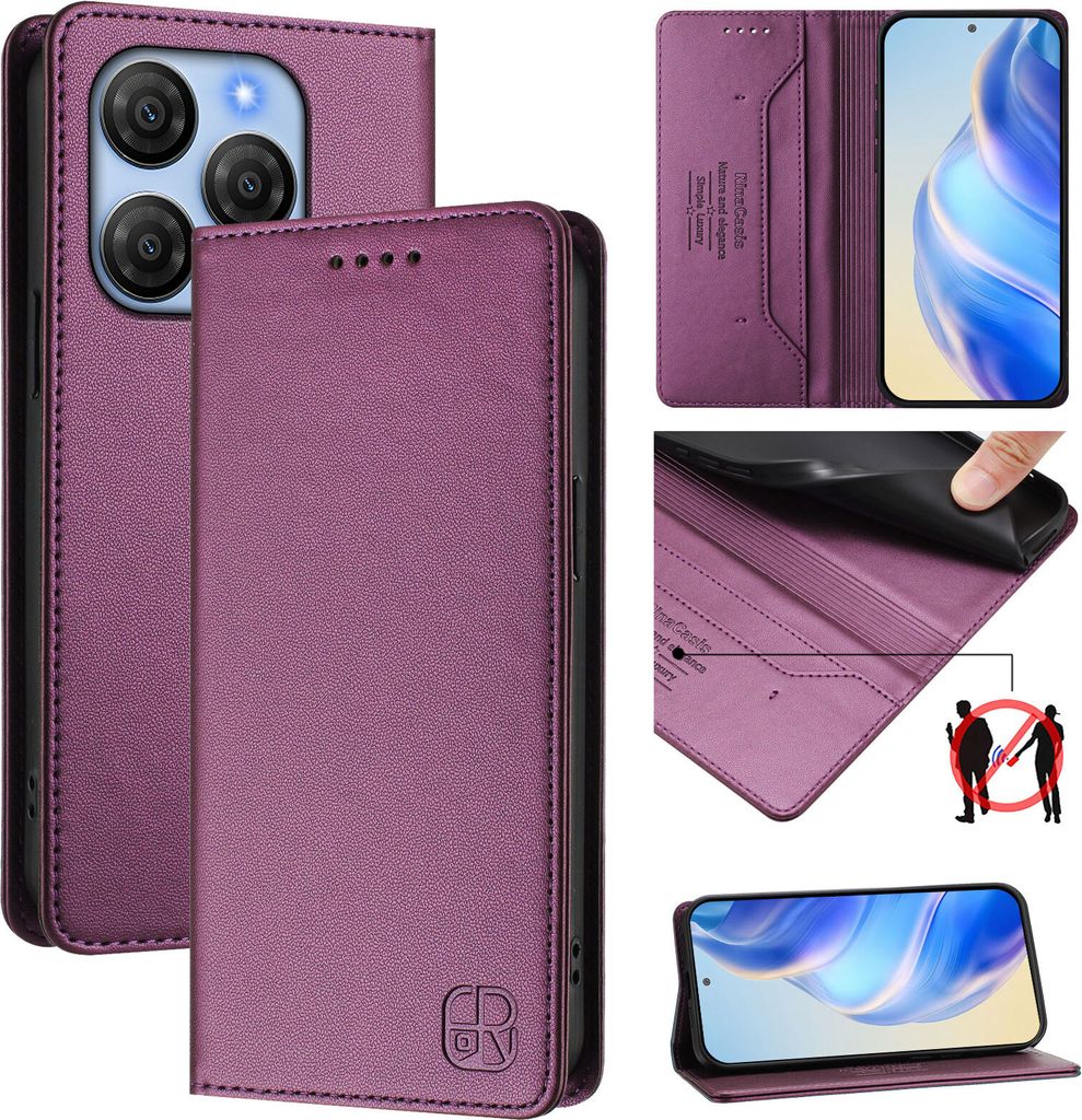 Kožené pouzdro pro Blackview Shark 9 5G, flipové pouzdro s Obrázek produktu 