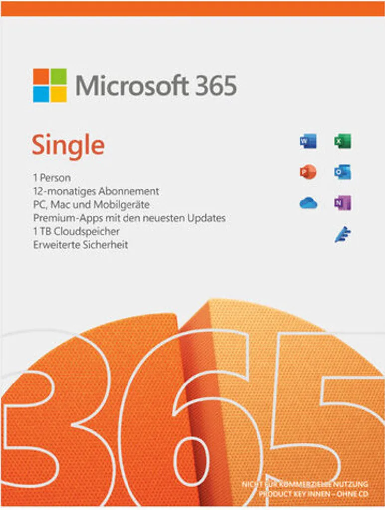 Abonnement Microsoft Office 365 Single pour PC Mac et Mobile - 1 an - 9
