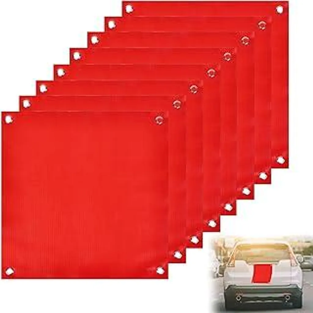 8 Pezzi Bandiera Rossa Segnalazione Carichi Sporgenti 30x30 cm Resistente
