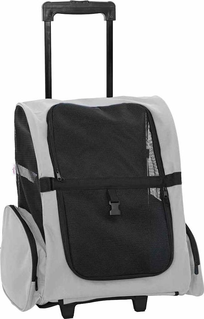 vidaXL Trolley für Haustiere 3-in-1 Grau 48x32x(57-106) cm Produktbild 