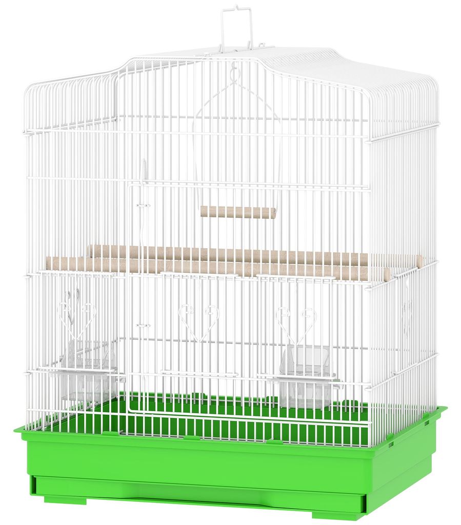 PawHut Vogelkooi, stalen vogelkooi met standaard, Productafbeelding 
