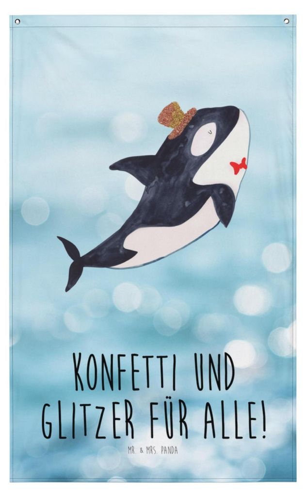 Mr. & Mrs. Panda Wandbild Orca Zylinder - Oceanblue - Produktbild 