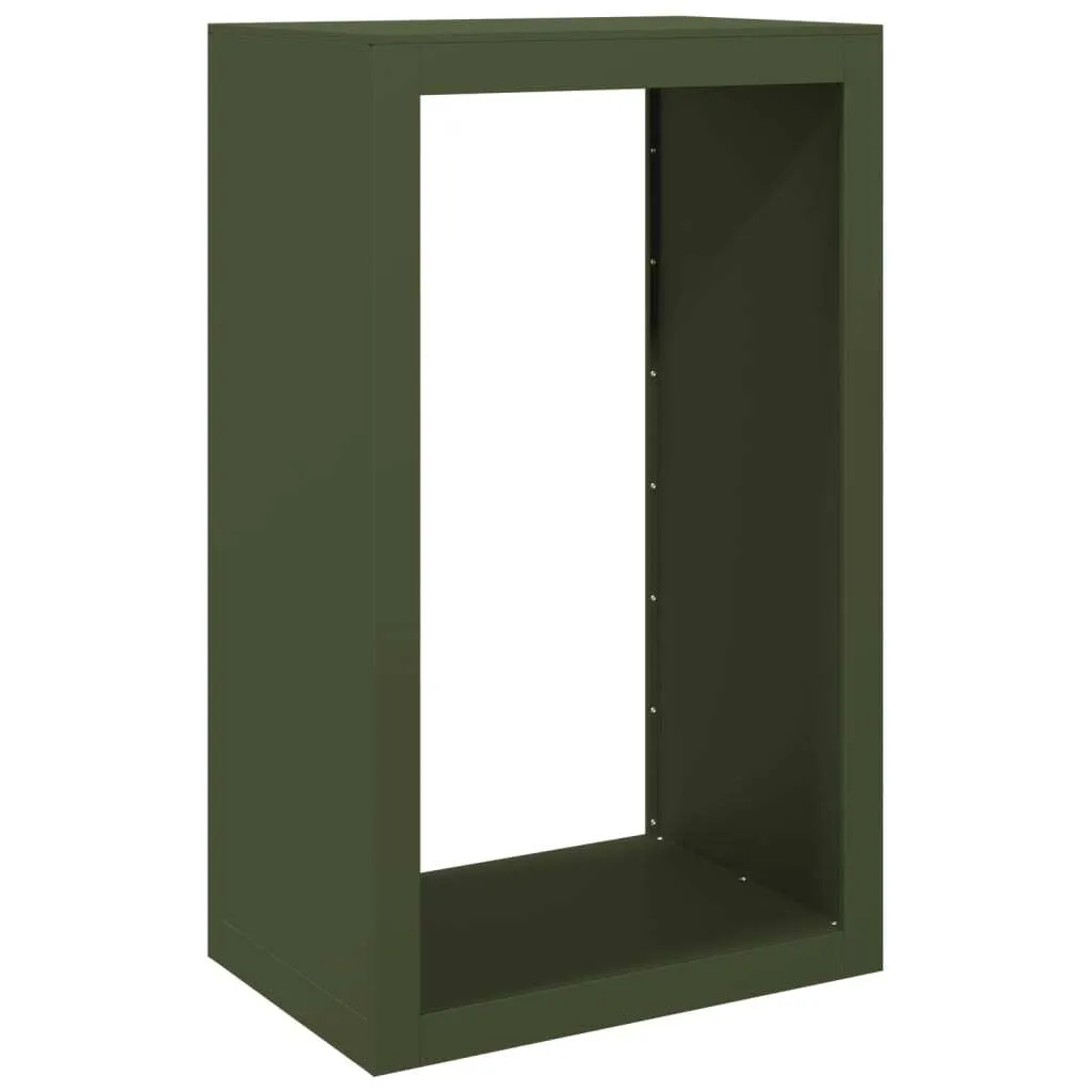Scaffale Portalegna Verticale Verde 60x40x100 cm in Acciaio Rinforzato