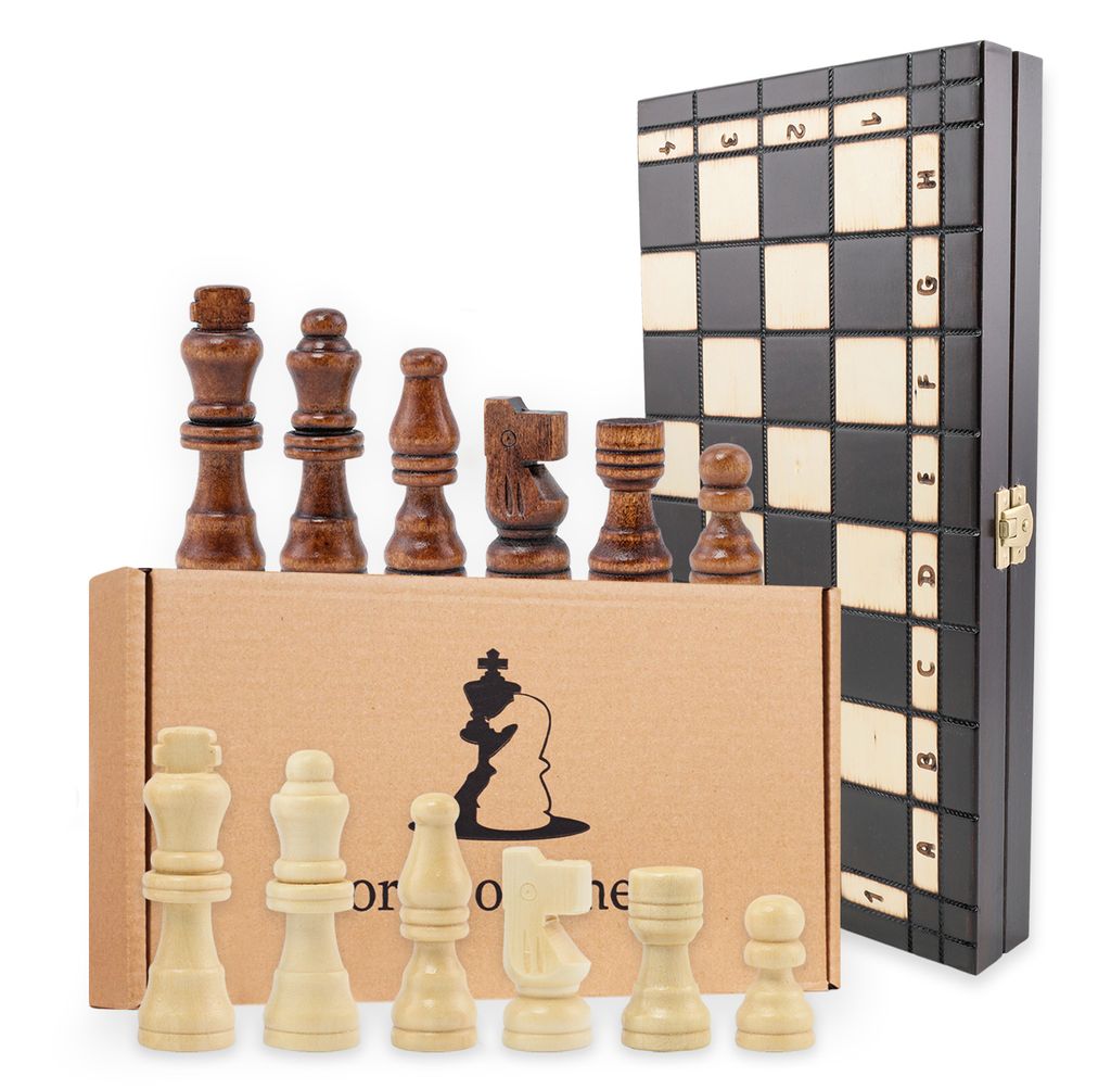 Schach Holz Schachspiel für Drei Schachbrett 40 x 35 cm 