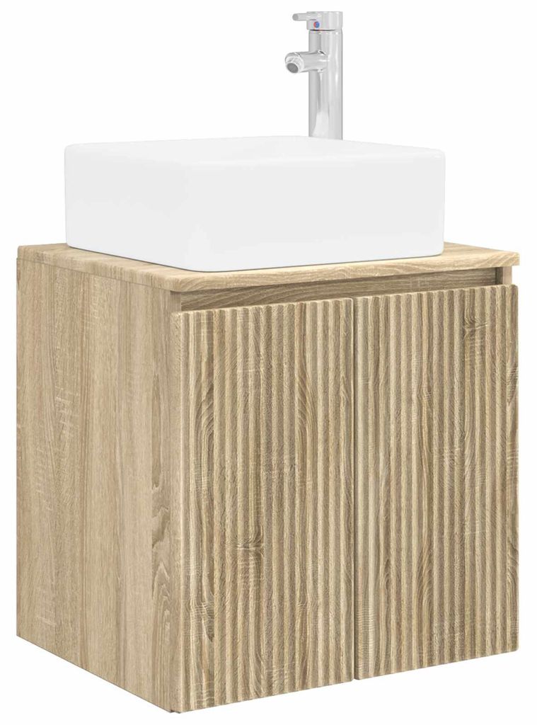 vidaXL Wandmontierte Waschtisch Sonoma-Eiche 53 x 35 x 63 cm