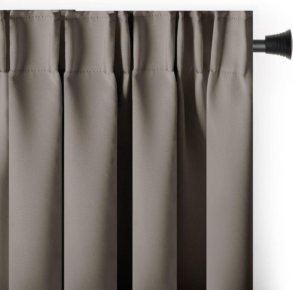 Gardine Kräuselband Multifunktionsband 200x175 cm Beige Vorhang Einfarbig Verdunklungsvorhang Aufhängung Pleat