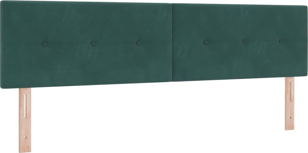 vidaXL LED Kopfteil mit LED-Lichtleisten Grün 180 cm Samt