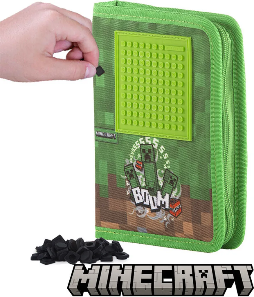Trousse PIXIE CREW Minecraft Noir - Panneau en silicone et pixels inclus