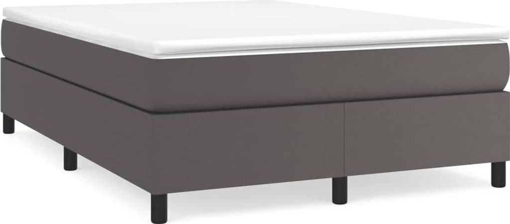 vidaXL Box spring bed frame grey 140x200 cm Imitace kůže Obrázek produktu 