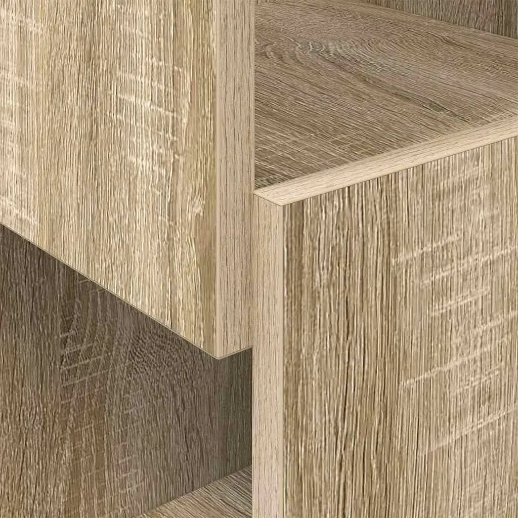 Mobiletto Angolare Rovere Sonoma 95 cm - Ideale per Camera e Bagno - 6