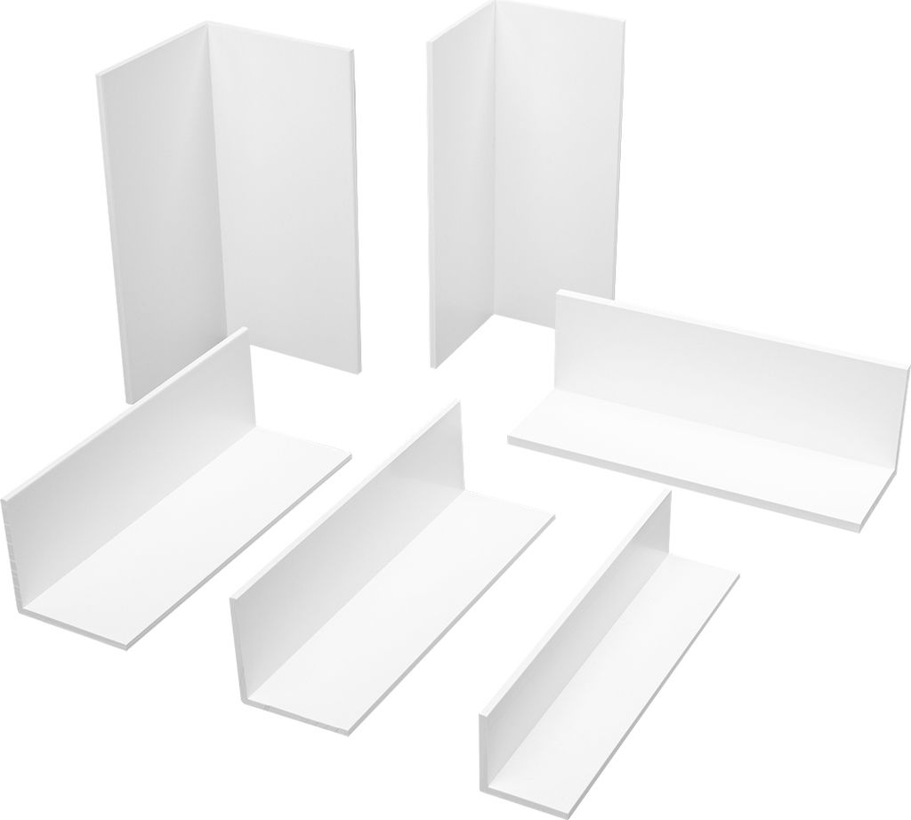 2 Meter | Winkelprofil | gleichschenklig | PVC | weiß | Hexim | HJ 321