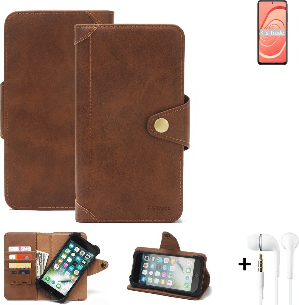 K-S-Trade Handyhülle Schutzhülle kompatibel mit Xiaomi Redmi Note 10 Walletcase Bookstyle Schutz Case Hülle Wallet Flipcase Cover PolyurethanBra...