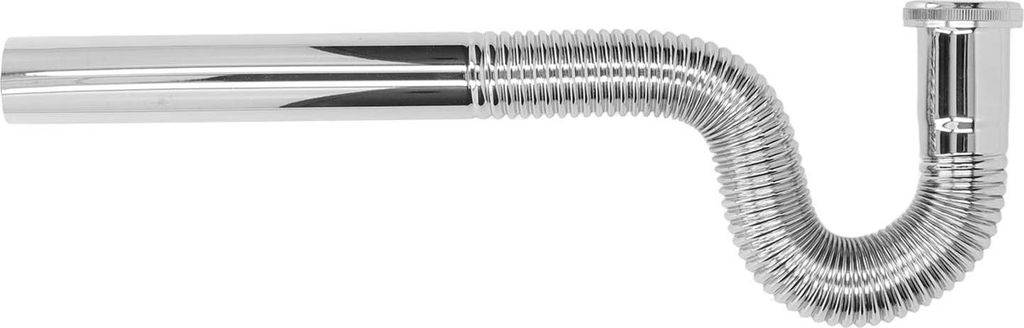 Flexibles Messing-P-Siphonrohr, gewellt, dekorativ, geruchsneutral, biegsam, für Waschbecken und Badezimmer, G1-1/4 Zoll