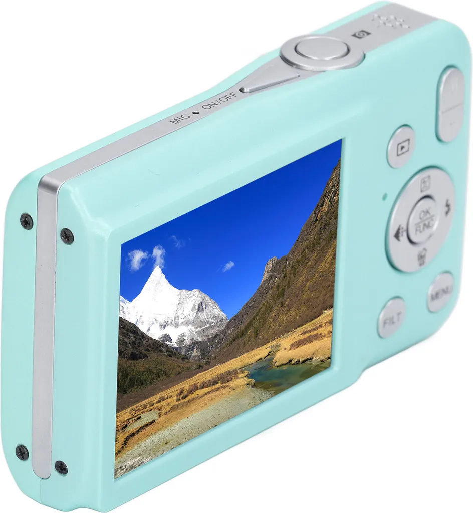 Caméra numérique HD compacte argentée Zoom 16X avec écran LCD 2.4 pouces