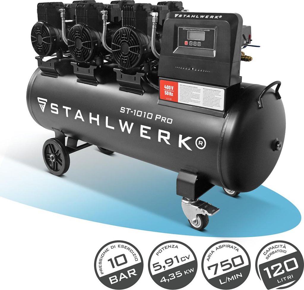 Compressore STAHLWERK con serbatoio da 120 L (ST-1010 Pro) Immagine del prodotto 