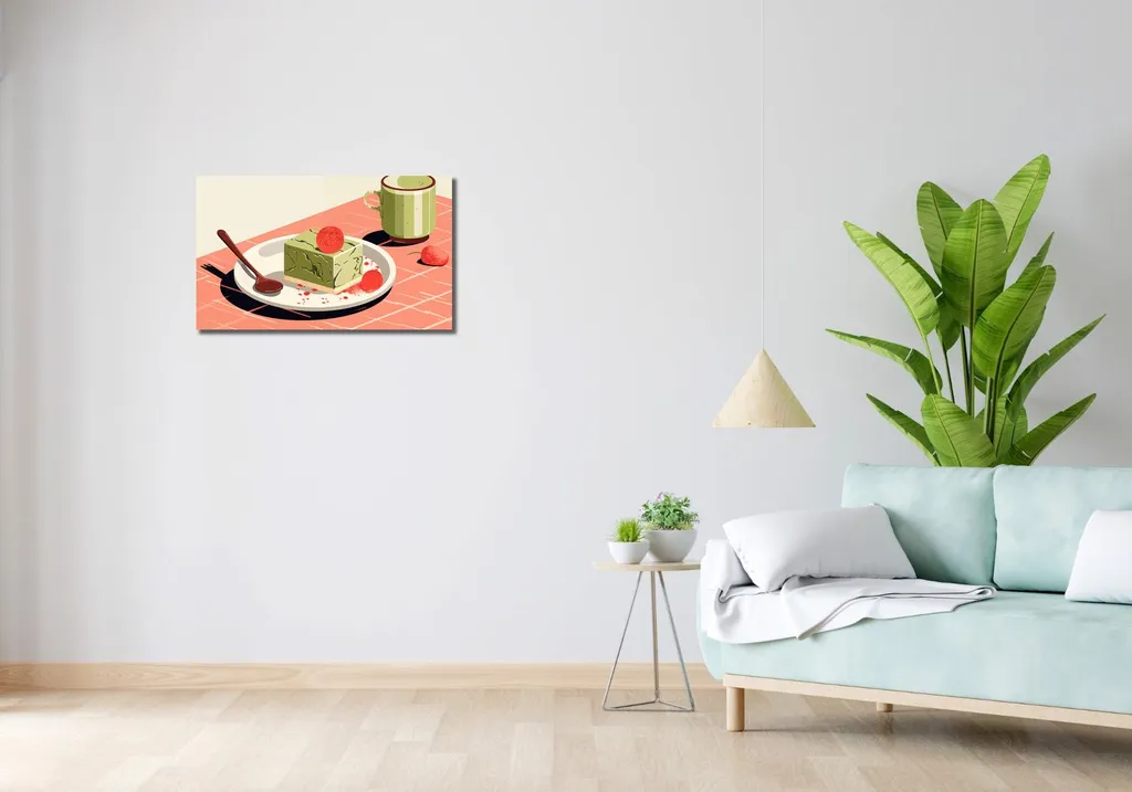 Poster Matcha Dessert 70x40 cm Haute Définition avec Couleurs Vibrantes
