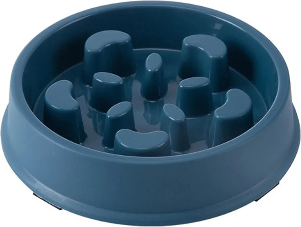 Ciotola per cani Slow Feeder, tipo petalo, previene il soffocamento, puzzle, antiscivolo, per animali domestici, blu scuro