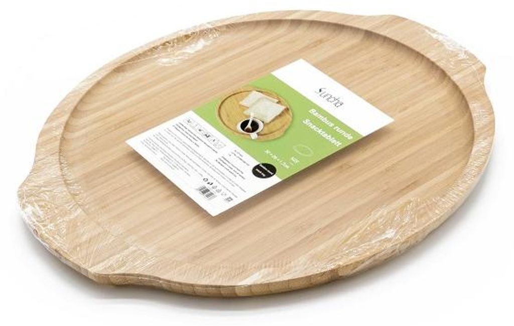SUNCHA Bambustablett Serviertablett Snacktablett Frühstückstablett Tablett Bambus 260×320×17mm