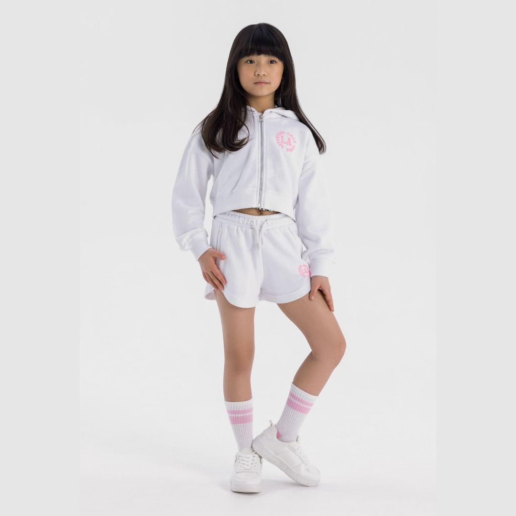 Minoti Hoodie Baumwolle Kapuze Weiß Gr. 104 für Mädchen